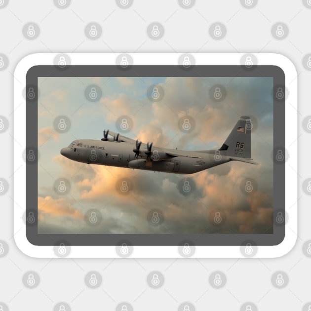 USAF C-130J-30 Hercules Sticker by SteveHClark